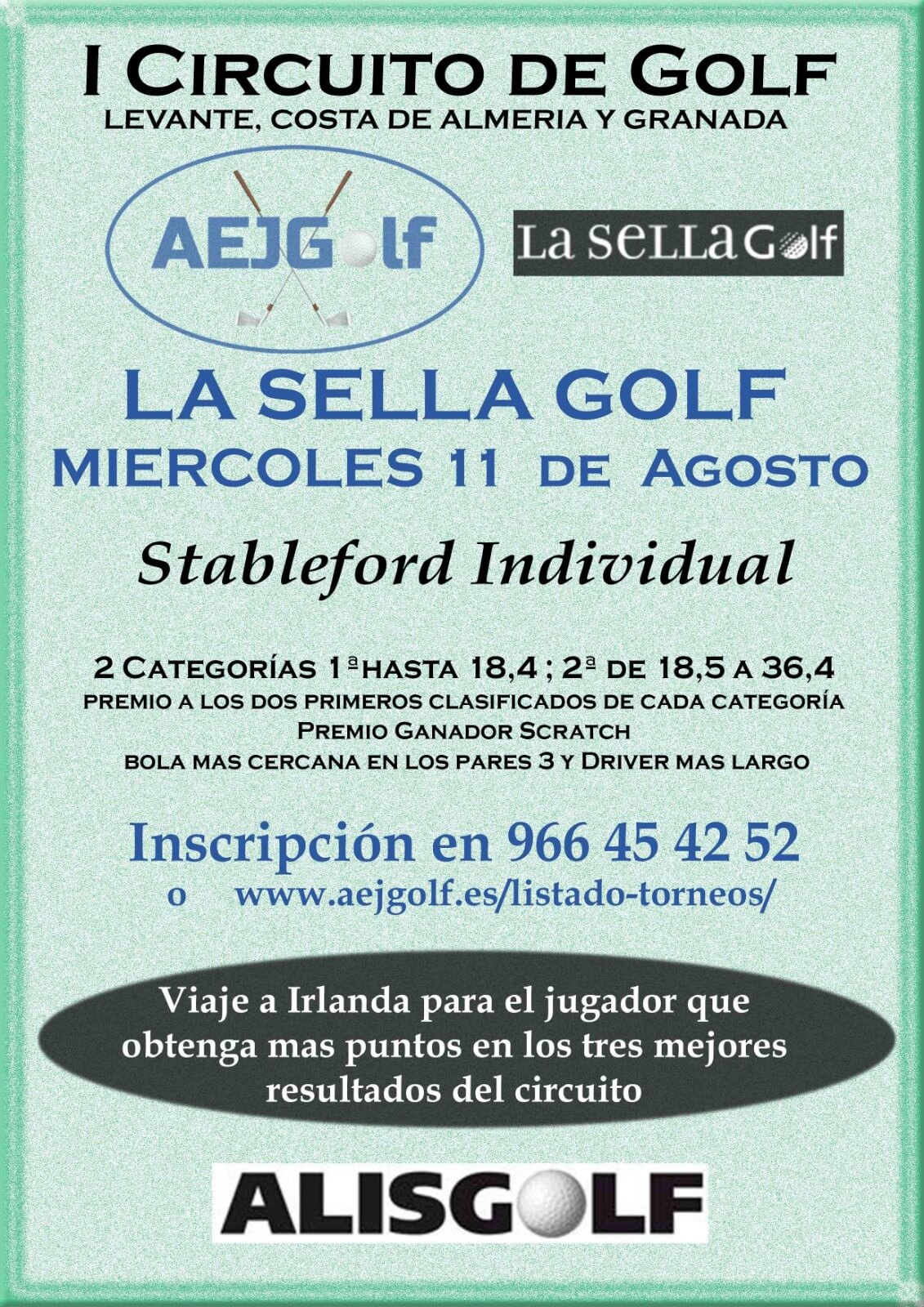 11/08/2021 I CIRCUITO DE GOLF LEVANTE, COSTA DE ALMERIA Y GRANADA LA SELLA GOLF